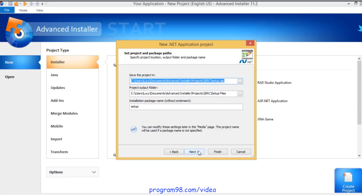 آموزش ساخت فایل نصب برای برنامه های سی شارپ با نرم افزار Advance Installer