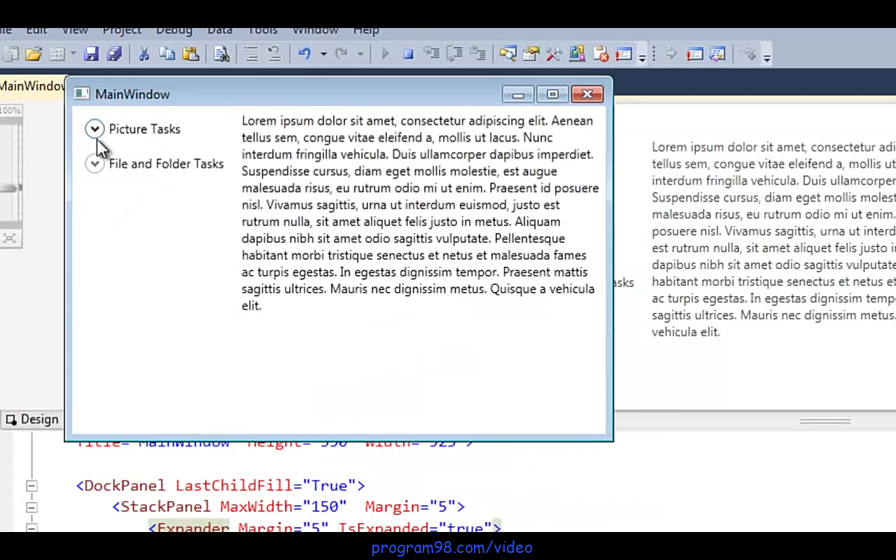 آموزش کنترل Expander در wpf آموزش سی شارپ لرن پروگرم 98